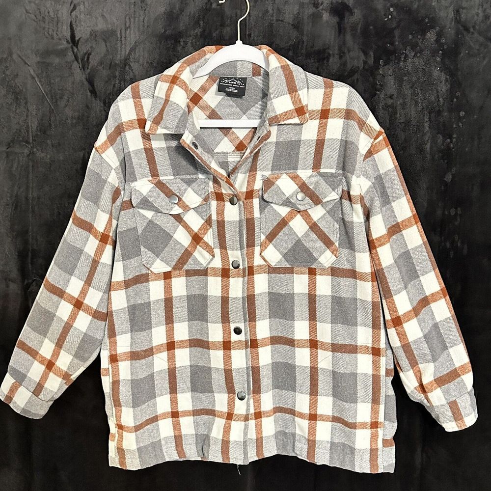 HFX Men's Small Heavy Flannel Plaid Long Sleeve Shirt